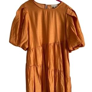 NWOT Beautiful Orange Ruffle Dress - Moon River - Never Worn